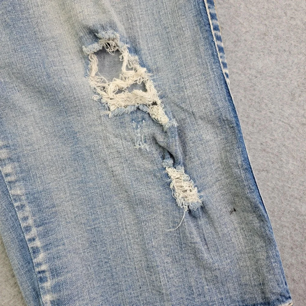 Seven7 Shorts Womens 16 Blue Denim Bermuda Distressed Embellished Rhinestone